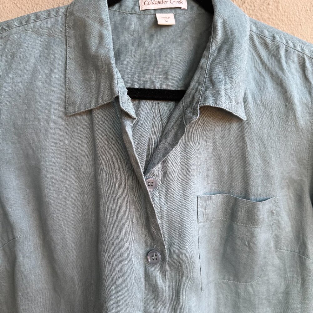 Linen blouse camp shirt M Coldwater Creek